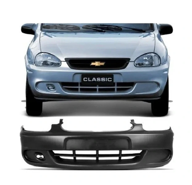 Parachoque Dianteiro Corsa 00 A 02 Classic 03 A 07 Sem Furo Preto Liso