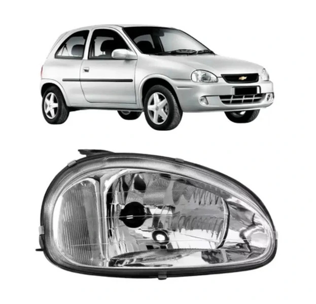 Farol Corsa 2000 A 2002 Classic 2003 A 2007 Mascara Cromada